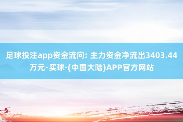 足球投注app资金流向: 主力资金净流出3403.44万元-买球·(中国大陆)APP官方网站