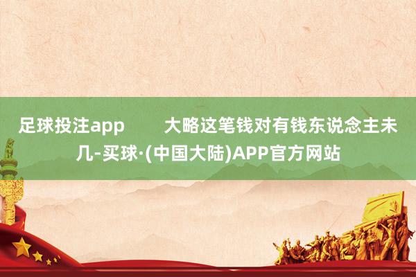 足球投注app        大略这笔钱对有钱东说念主未几-买球·(中国大陆)APP官方网站