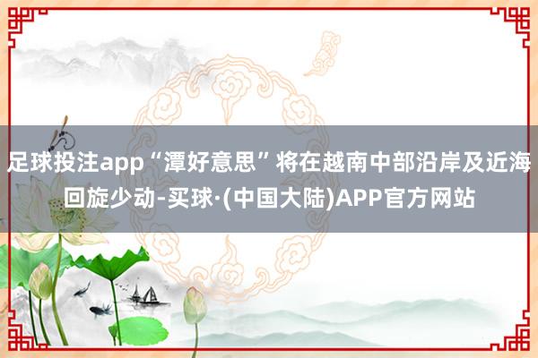 足球投注app“潭好意思”将在越南中部沿岸及近海回旋少动-买球·(中国大陆)APP官方网站