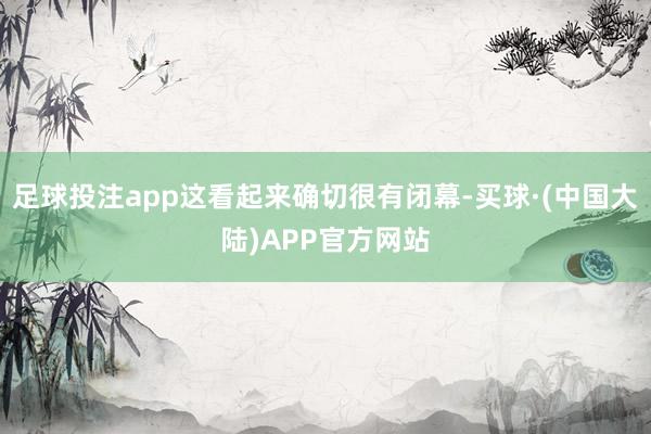 足球投注app这看起来确切很有闭幕-买球·(中国大陆)APP官方网站