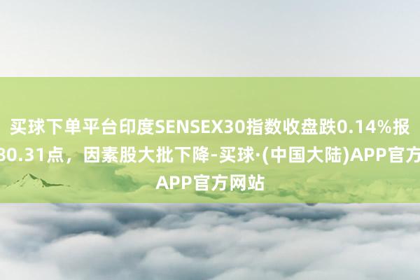 买球下单平台印度SENSEX30指数收盘跌0.14%报77580.31点，因素股大批下降-买球·(中国大陆)APP官方网站