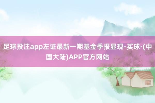 足球投注app左证最新一期基金季报显现-买球·(中国大陆)APP官方网站