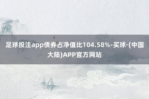 足球投注app债券占净值比104.58%-买球·(中国大陆)APP官方网站