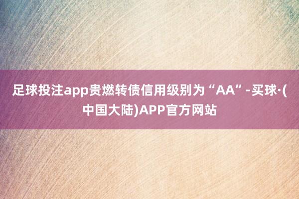 足球投注app贵燃转债信用级别为“AA”-买球·(中国大陆)APP官方网站