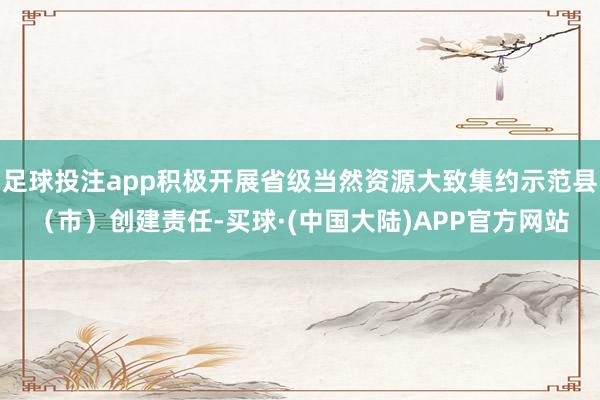 足球投注app积极开展省级当然资源大致集约示范县（市）创建责任-买球·(中国大陆)APP官方网站