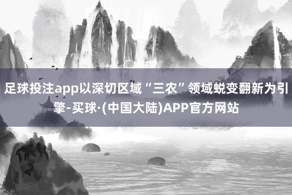 足球投注app以深切区域“三农”领域蜕变翻新为引擎-买球·(中国大陆)APP官方网站