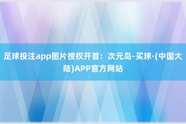 足球投注app图片授权开首：次元岛-买球·(中国大陆)APP官方网站