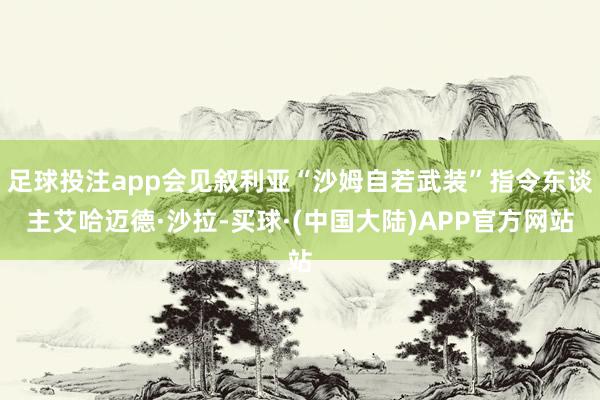 足球投注app会见叙利亚“沙姆自若武装”指令东谈主艾哈迈德·沙拉-买球·(中国大陆)APP官方网站
